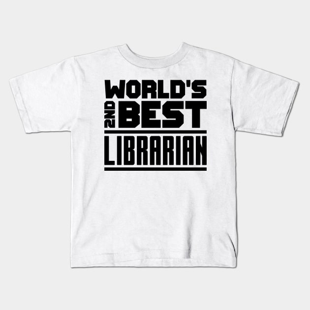 2nd best librarian Kids T-Shirt by colorsplash